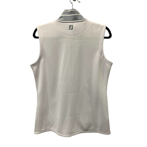 FJ Golf Polo Ladies Tank | FJ Footjoy | White Gray | Women's Sz M | NWT - Picture 2 of 5